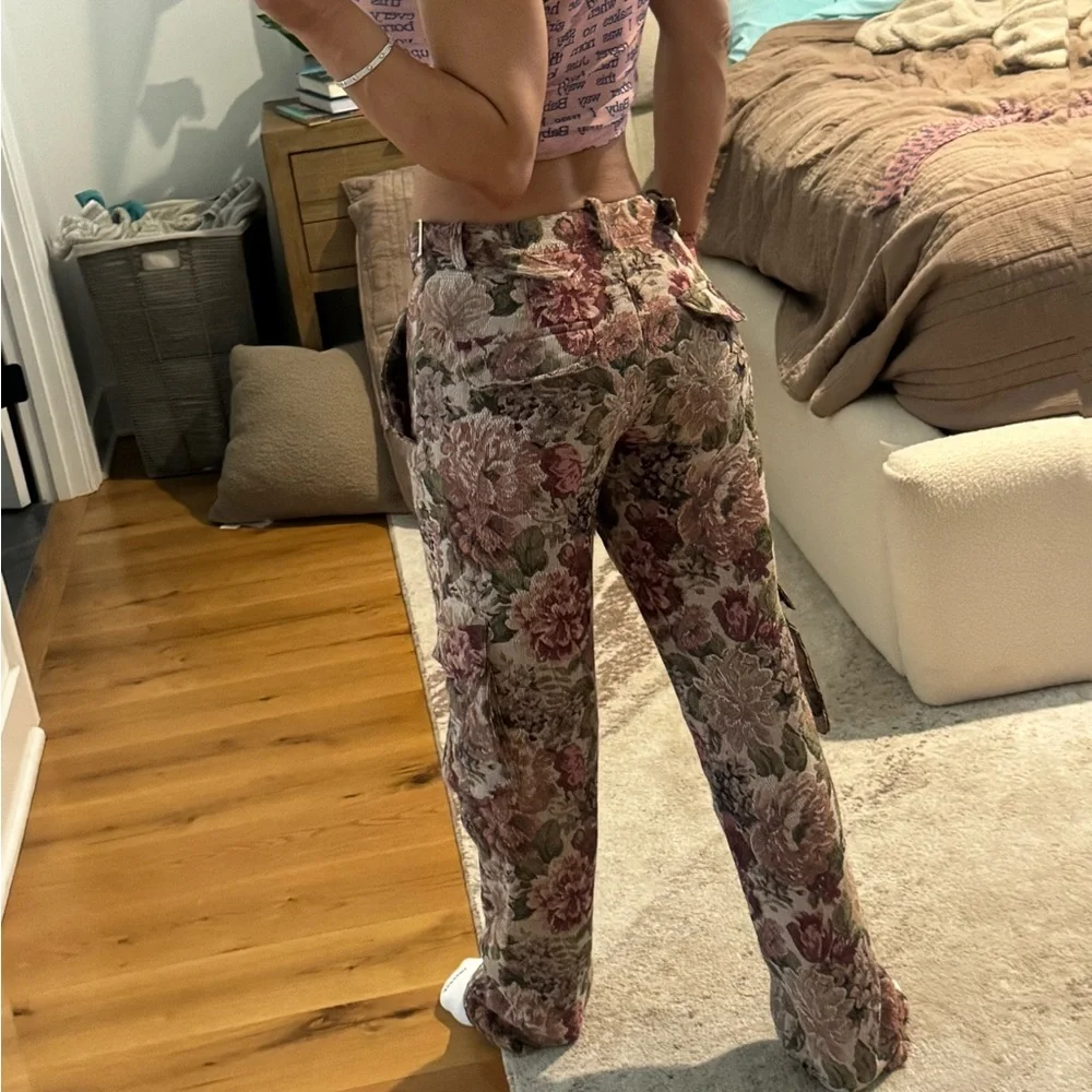 Floral jacquard Cargo Pants - Picture 6 of 7